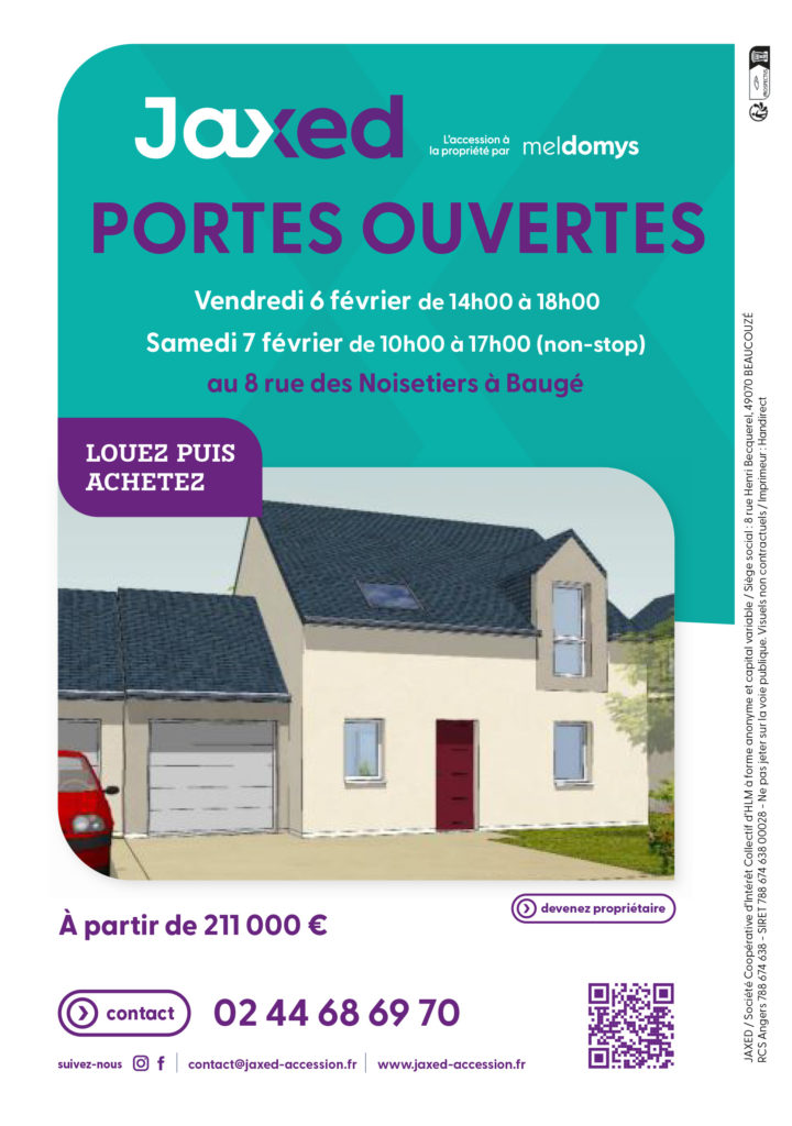 Flyer de Jaxed pour des portes ouvertes à Baugé-en-Anjou