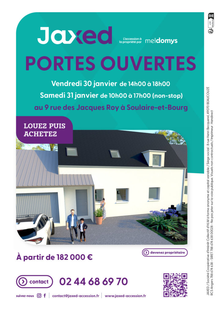 Flyer de Jaxed pour des portes ouvertes à Soulaire-et-Bourg