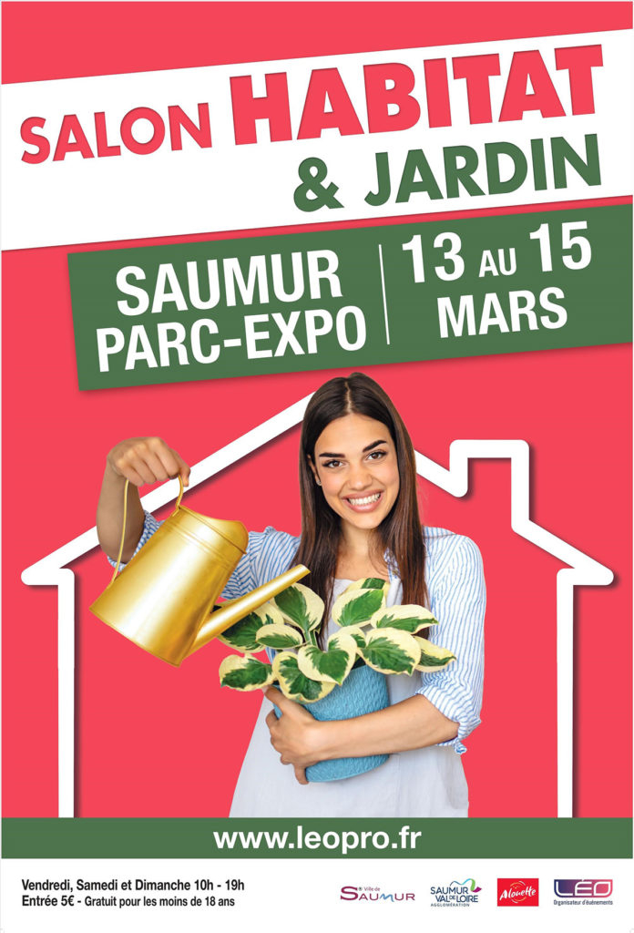 Affiche du salon Habitat & Jardin de Saumur 2026, du 13 au 15 mars